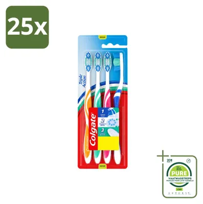 Imagen del producto de 25 cepillos de dientes Colgate Triple Acción, tamaño medio, pack grande - 25 unidades