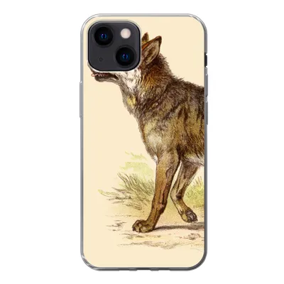 Produktbild von MuchoWow® Handyhülle Schutzhülle Hülle für iPhone 13 mini Wolf - Raubtier - Pflanzen Silikon Softcase Handy Hülle - Softcase
