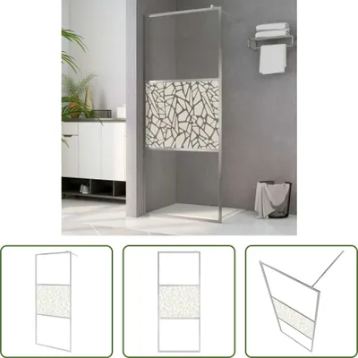 Produktbild von The Living Store Duschwand für Begehbare Dusche ESG-Glas Steindesign 80x195 cm