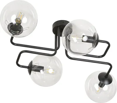 Zdjęcie produktu dla Lampa sufitowa BRENDI czarna 4xE14x10W metal wym:32x55x55cm IP20 Emibig