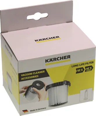 Zdjęcie produktu dla Kärcher 2.863-239.0, Filtr, Cylinder próżniowy, Czarny, Biały, Kärcher, VC 5 VC 5 Premium, 94 mm
