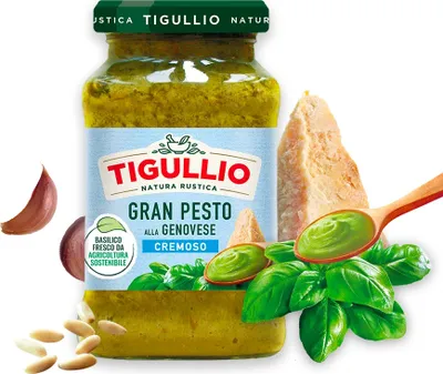 Produktbild von 12x Star Tigullio Gran Pesto Genovese Cremoso Cremiges Genueser Pesto Kochsauce - Pastasauce 190g