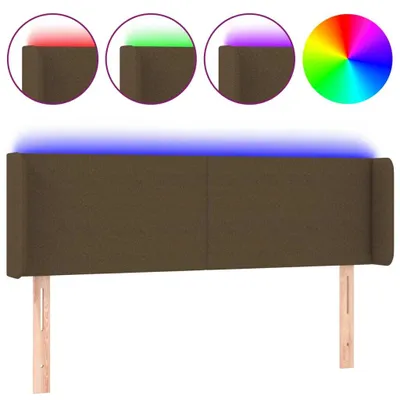 Produktbild von vidaXL LED Kopfteil Dunkelbraun 147x16x78/88 cm Stoff
