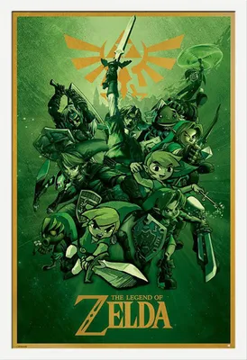 Image de The Legend of Zelda - Affiche - Link + cadre interchangeable, Shinsuke® Maxi MDF blanc, vitre en acrylique