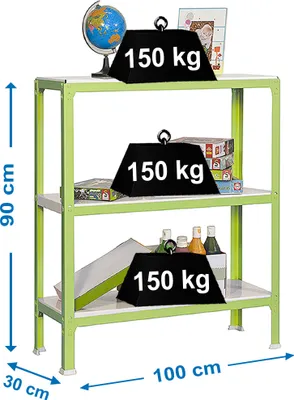 Zdjęcie produktu dla SIMONHOME CLICK PLUS 3/300 Metalowy regał ZIELONY/BIAŁY
