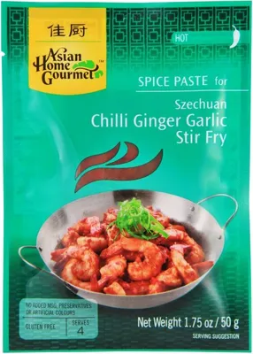 Produktbild von [ 50g ] ASIAN HOME GOURMET Würzpaste für Chili-Ingwer-Knoblauch-Pfannengericht Szechuan-Art