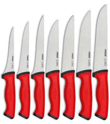 Schlachtermesser-Set 7-teilig, Edelstahl, 12,5 cm Klinge, rutschfest