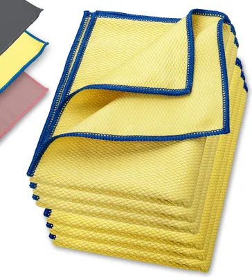 Produktbild von ELEXACLEAN Fenstertücher streifenfrei, Premium Mikrofaser Scheibentuch (6 Stück, 60x40 cm, gelb) Putztücher, ideal für Glas Bad Auto