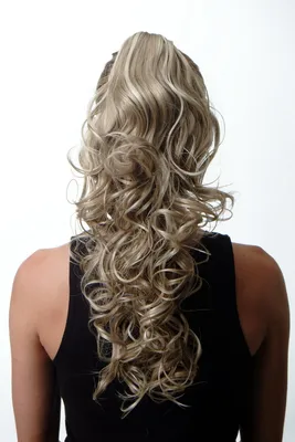 Produktbild von WIG ME UP Haarteil Zopf Locken Blond Gesträhnt C128-24H613