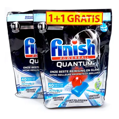 Produktbild von Finish Powerball Quantum Ultimate Spülmaschinentabs Duopack, 2x 40 Tabs