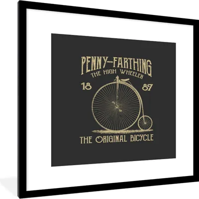 Produktbild von MuchoWow® MuchoWow® Gerahmtes Poster Fahrrad - Laufräder - Vintage 40x40 cm - Poster mit zchwarzem Bilderrahmen - Poster - Plakat im Rahmen