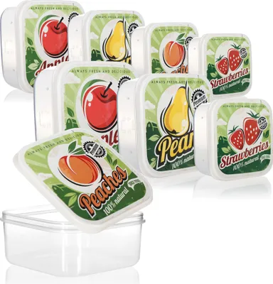Produktbild von com-four® 8-teiliges Vorratsdosen-Set Früchte - Brotdosen in 4 Größen - Vorratsbox für Camping, Picknick und auf Reisen - Aufbewahrungsbehälter aus Kunststoff