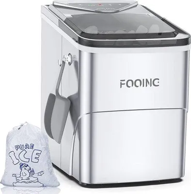 Obrázok produktu pre Stroj na výrobu ľadových kociek s funkciou automatického čistenia – 15 kg za 24 hodín, 9 kociek za 6 minút.