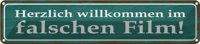 Produktbild von vianmo Blechschild 10x46 cm herzlich willkommen im Film Spruch Zitat
