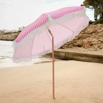 Image de Parasol de plage, parasol d'extérieur, indice UPF 50+, 210 x 180 cm, rose, 210 x 180 cm