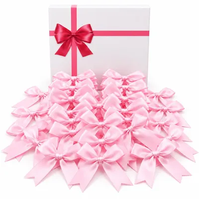 Satinschleifen 50 Stk. 8 cm für Geschenke & Deko