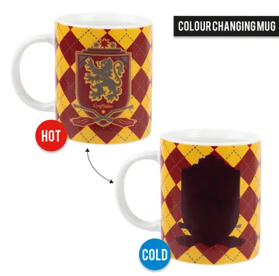 Produktbild von Harry Potter Zaubertasse - Gryffindor Kaffeetasse Becher Kaffeebecher Tasse aus Porzellan Farbwechseltasse 320 ml