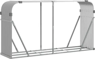 A 3D rendering of a firewood rack.
