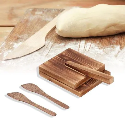 Productafbeelding van Famanu tortilla-pers met handvat, ideaal voor het maken van zelfgemaakte tortilla's en meer - hout, massief hout