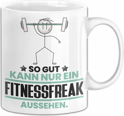 Produktbild von Fitnessfreak Geschenk Tasse So Gut Kann Nur Ein Fitnessfreak Aussehen Geschenkidee Kaffee-Becher (Weiß)