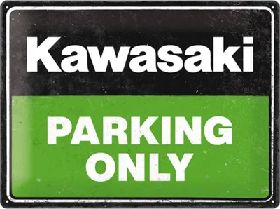 Image de Nostalgic-Art - Plaque en métal 30 x 40 cm - Kawasaki - Kawasaki Parking Only Green