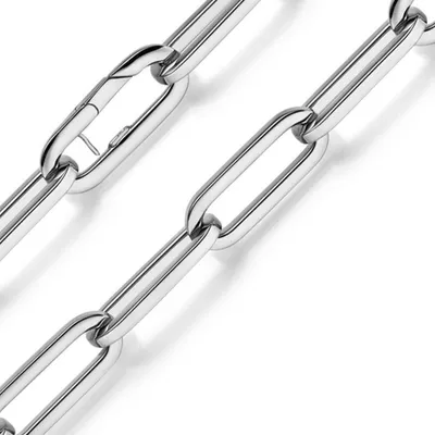 Produktbild von 12mm Paper Clip Weit-Anker Armband Armkette aus 585 Gold Weißgold 22cm