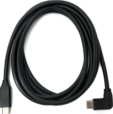 Produktbild von SYSTEM-S USB 3.1 Kabel 2 m Typ C Stecker zu Stecker Winkel in Schwarz