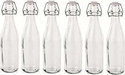 Produktbild von Glasflasche mit Bügelverschluss 500 ml 6 Stück Likörflasche Bügelflasche Glas