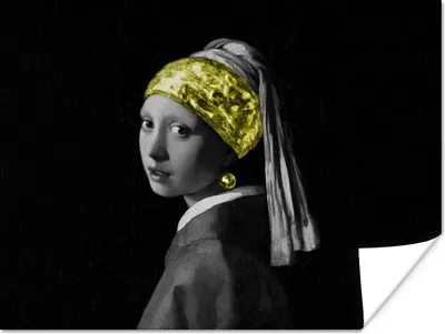 Produktbild von MuchoWow® Poster Johannes Vermeer - Mädchen mit Perlenohrring - Gold 160x120 cm - Foto Plakat