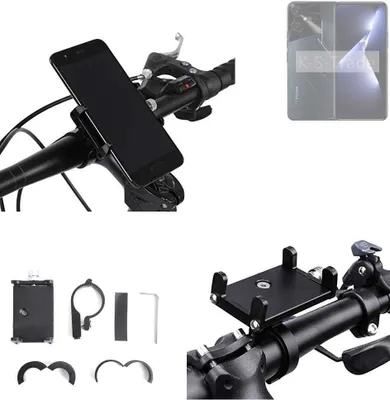 Produktbild von K-S-Trade Handyhalterung für das Fahrrad kompatibel mit Tecno Pova Neo 3 Halter Lenkstange Fahrradhalterung Motorrad Bike Mount Befestigung