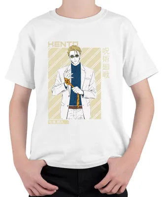 Productafbeelding van Nanami Kento Jujutsu Kaisen anime pak, stropdas, cadeau, vintage, uni, kinder T-shirt, wit, maat 152