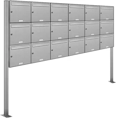 Produktbild von 18er Edelstahl Standbriefkasten Anlage Freistehend