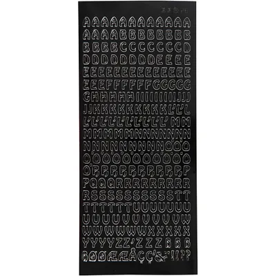 Produktbild von Kreativunternehmen Aufkleber Kleine Großbuchstaben schwarz, 1 Blatt