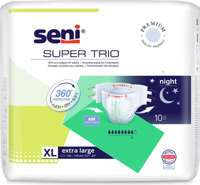 Zdjęcie produktu dla Pieluchomajtki Super Seni Trio 10 sztuk XL