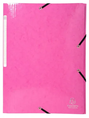 Immagine prodotto di Exacompta, raccoglitore con 3 linguette e elastico, capacità massima, formato A4, colore rosa, marca Iderama