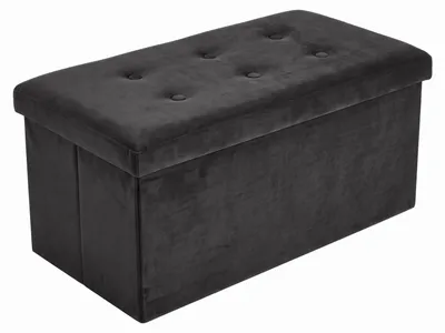 Produktbild von Rechteckiger Samthocker mit Stauraum, klappbar, 76 × 38 × 38 cm