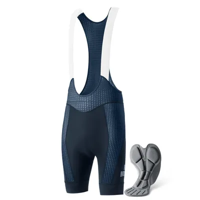 Produktbild von ROCKBROS Herren Radlerhose mit Träger Gepolstert Atmungsaktive schnelltrocknende Fahrrad Trägerhose für MTB Blau EU Größe 2XL