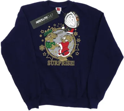 Produktbild von Tom And Jerry - "Christmas Surprise" Sweatshirt für Damen BI11678 (S) (Marineblau)