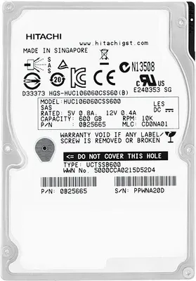 A label on a hard drive.