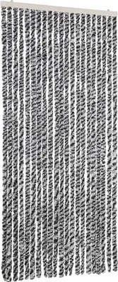 Produktbild von vidaXL Fliegenvorhang Grau, Schwarz und Weiß 90x200 cm Chenille