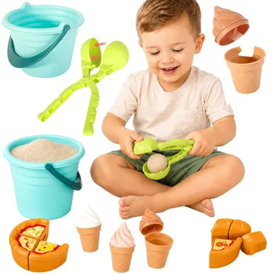 Produktbild von Woopie Sand Set Fun Ice Cream 2-in-1 Ice Cream Factory Śnieżek 15 Stk.