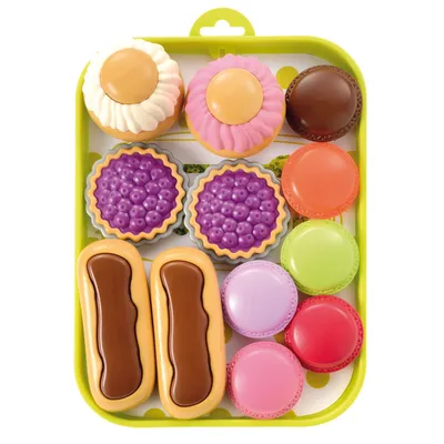 Immagine prodotto di Ecoiffier 980 vassoio con torta francese pasticceria macarons cibo giocattolo