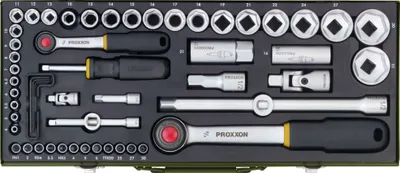 Produktbild von PROXXON Komplett-Steckschlüsselsatz 1/4 " + 1/2 "(56-teilig)