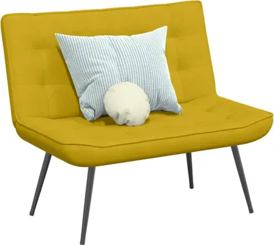 Obrázek produktu pro vidaXL Lavice žlutá 110x74x84 cm sametová