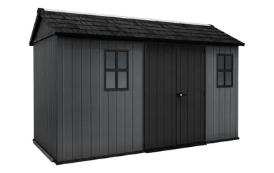Produktbild von Keter Newton 1375 Gartenhaus - 230x413x246cm - Grau - natürlicher Holzlook