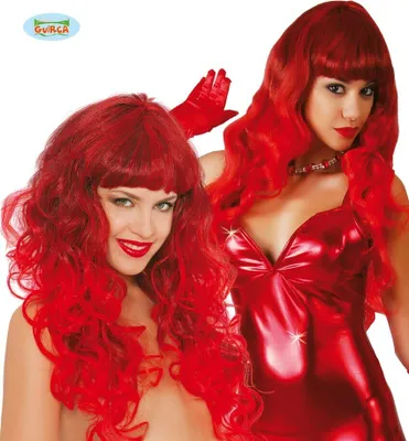 Produktbild von Guirca 4491 - Peluca Rizos Mechas Rojas (Envase Caja) GUIRCA
