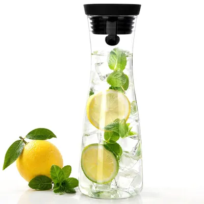 Glaskaraffe mit Deckel 1,2 l, Borosilikatglas, spülmaschinengeeignet