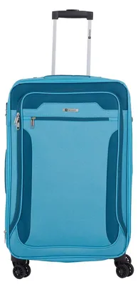 Produktbild von blauer mittelgroßer weicher Stoffkoffer 70 cm mit Verlängerung