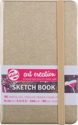 Image de Talens Art Creation Carnet de croquis or blanc - 80 feuilles - 9x14 cm