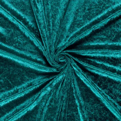 Produktbild von Samtstoff 0,5m Schritte - Meterware 147 cm breit – Velvet Stoff viele Farben | Dekostoff, Polsterstoff & Nähstoff 124 Petrol